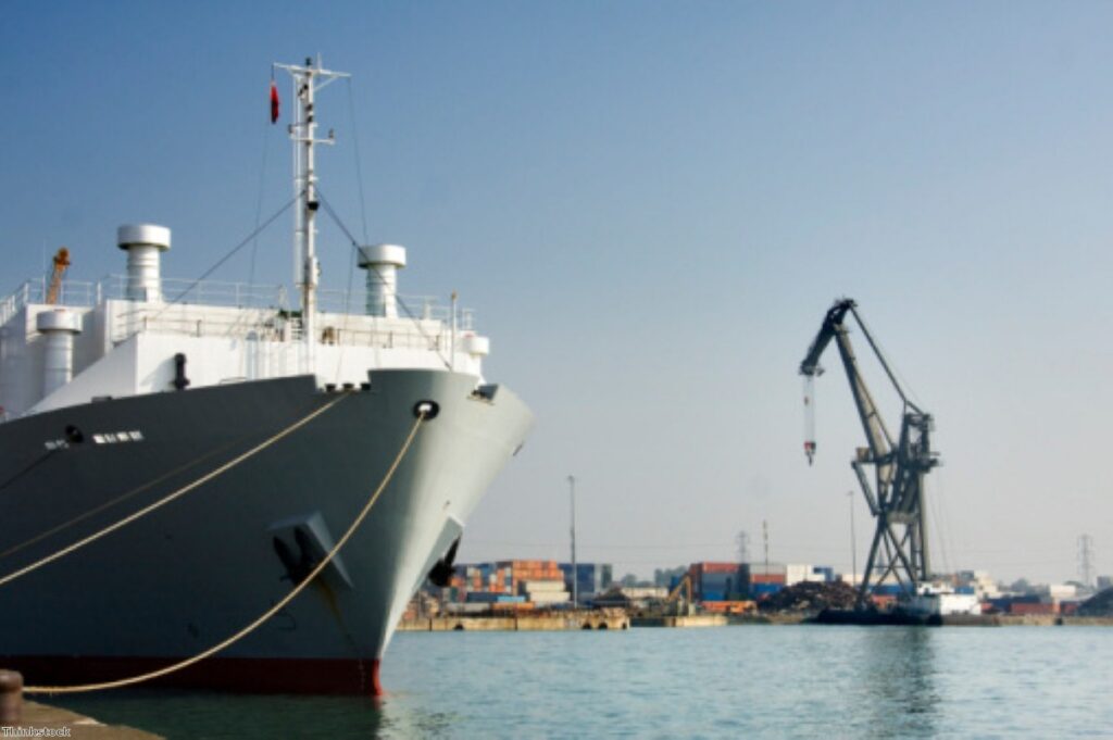 Southampton docks, where port health workers are on strike today