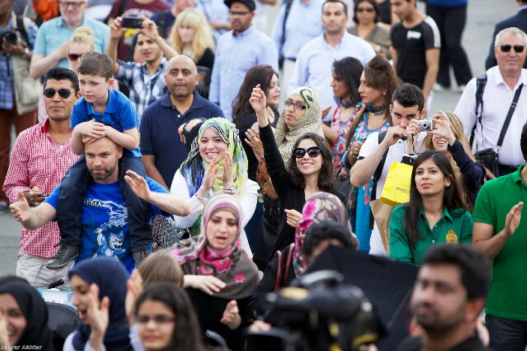 British Muslims celebrate the festival of Eid in London