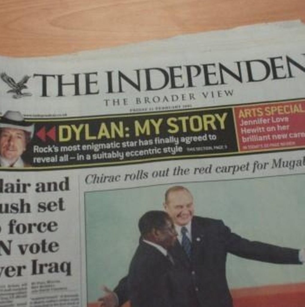 The independent, before it led the switch to tabloid size