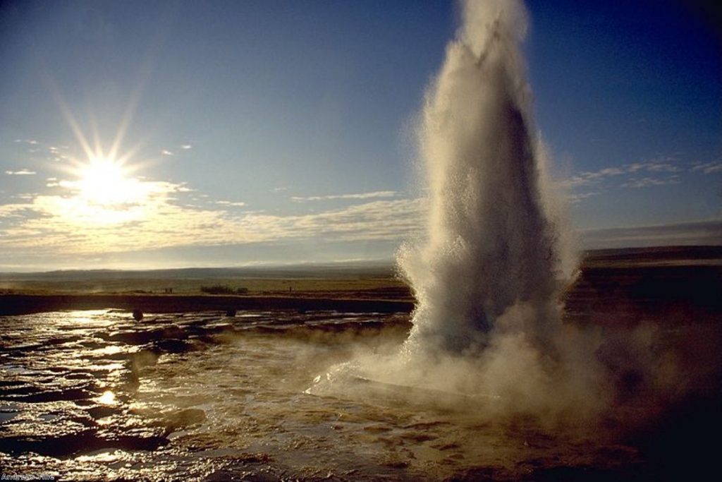 A geyser in Iceland. Will the summit prove just a lot of hot air?