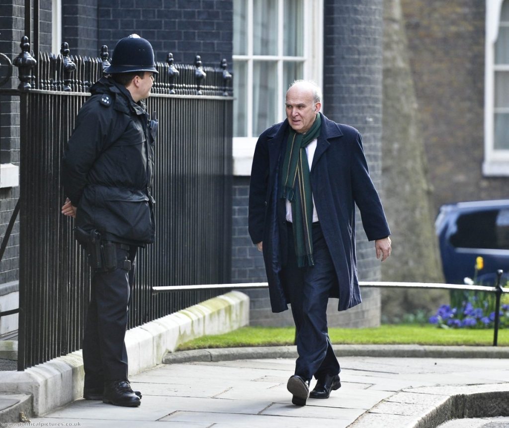Vince Cable arrives for Cabinet in the days before the vote. Some observers believe the aftermath of the AV vote could break the coalition. Photo: www.politicalpictures.co.uk