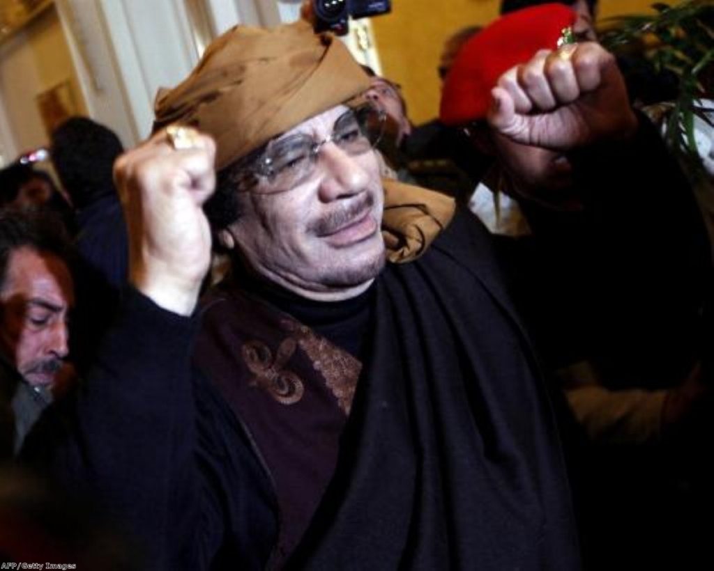 Libyan strongman Muammar Gaddafi