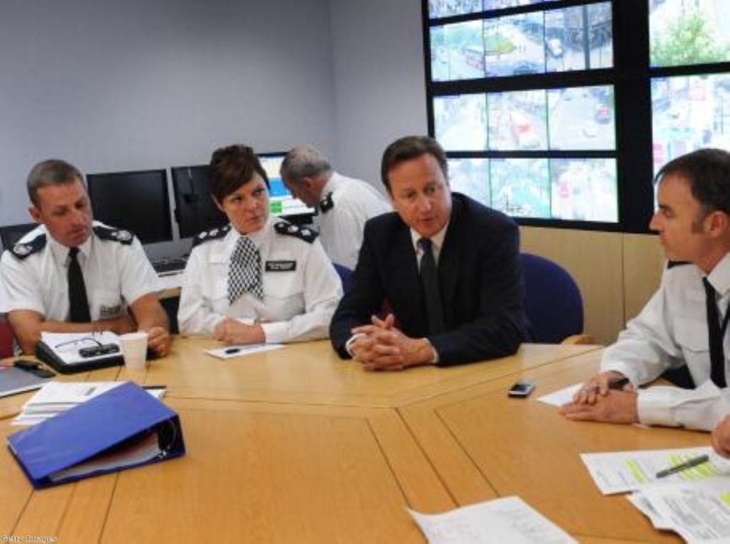 David Cameron meets with senior police officers in Lambeth, south London