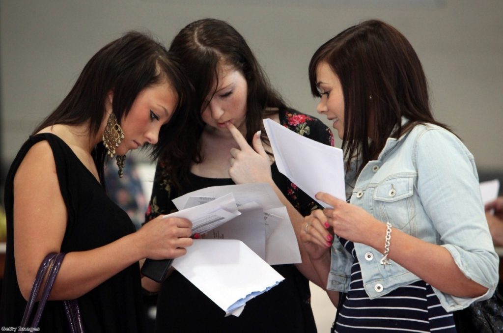 Tense moment: Thousands of students will find out if they made the grade today.