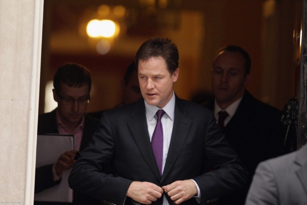 Clegg leaves Downing Street earlier this month. His comments suggest debates about spreading the pain have been taking place around the Cabinet table.