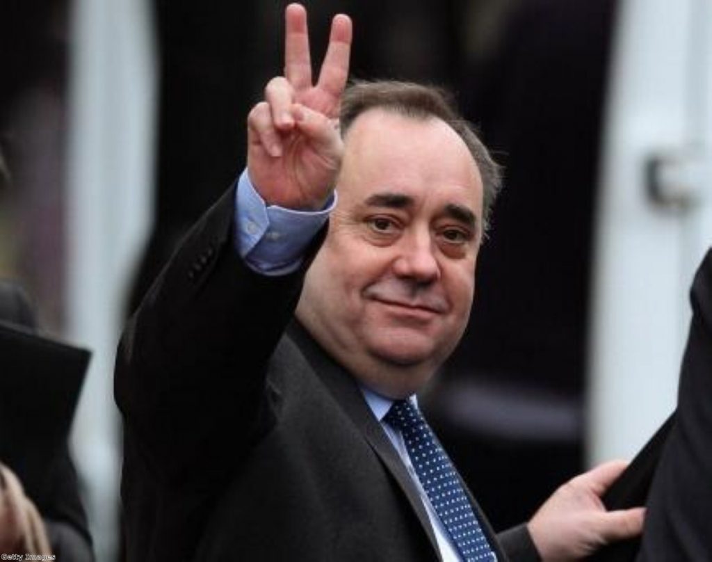 Looking to the future? Salmond imagines the aftermath of a 'no' vote.