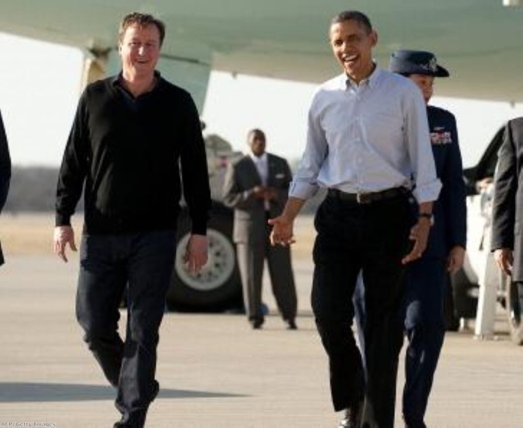After yesterday's basketball, it's down to business for Cameron and Obama