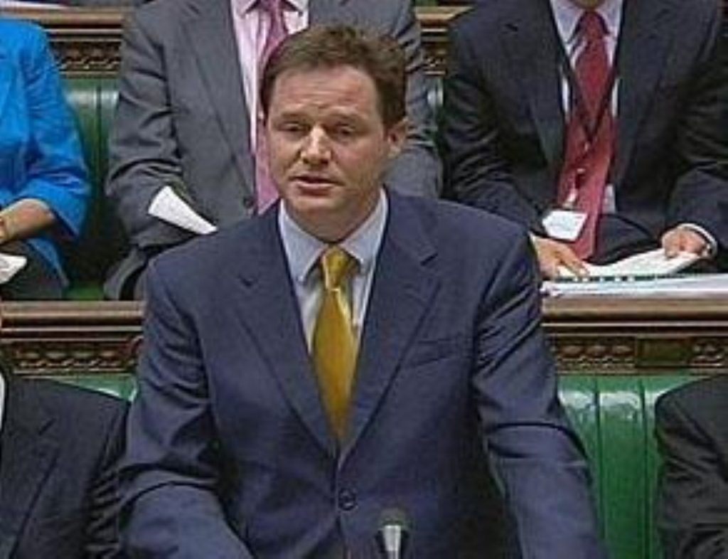 Unexpectedly, Clegg enjoyed the backing of Tory backbenchers this lunchtime
