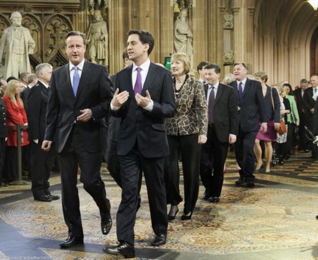 David Cameron and Ed Miliband in less childish times