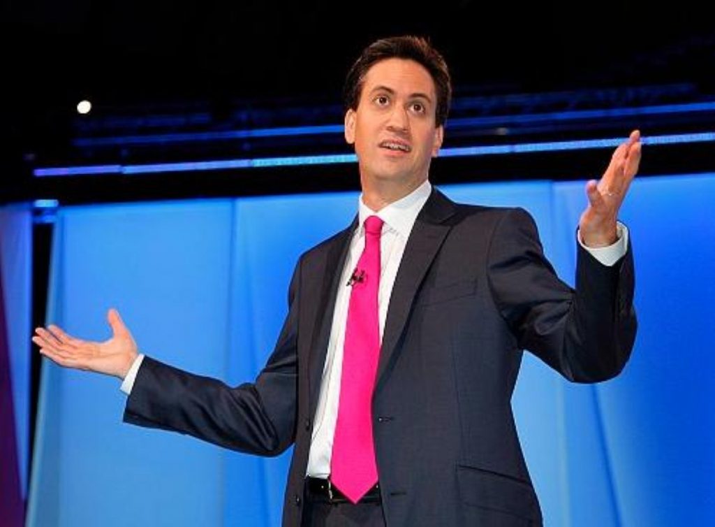 Without a lectern, Ed Miliband was free to deploy his limbs