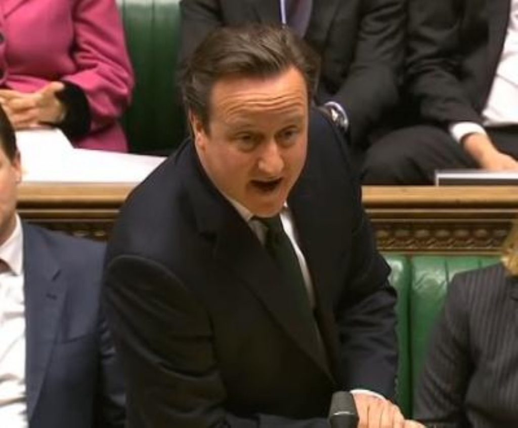 David Cameron at prime ministers questions