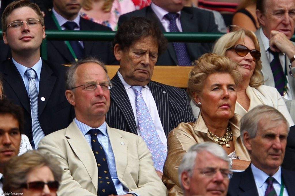 Lord Lawson during happier times as he attends Wimbledon in 2011