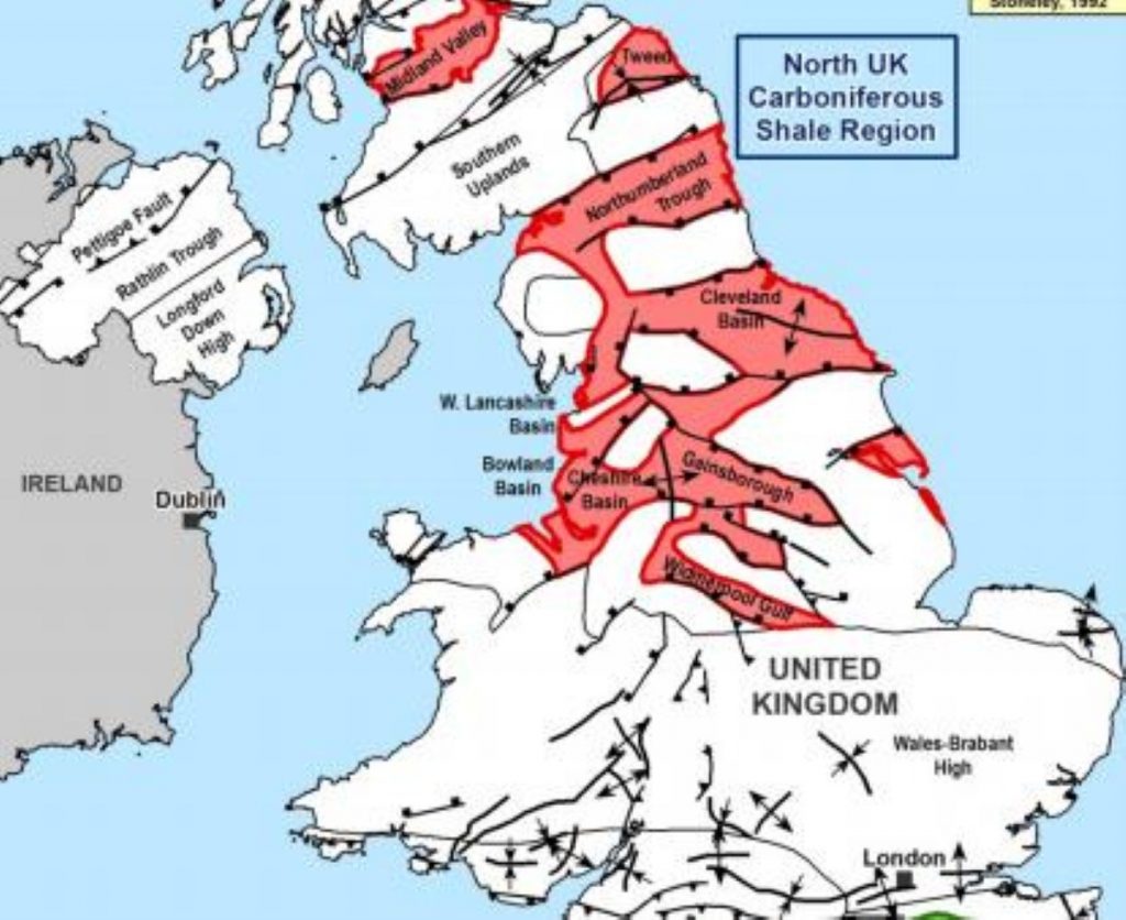 Much of Britain contains significant shale gas resources