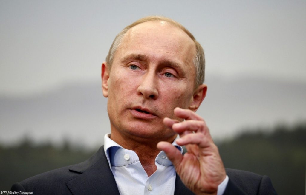 In no way is this an image of Vladimir Putin using his powers to remotely squeeze someone's heart