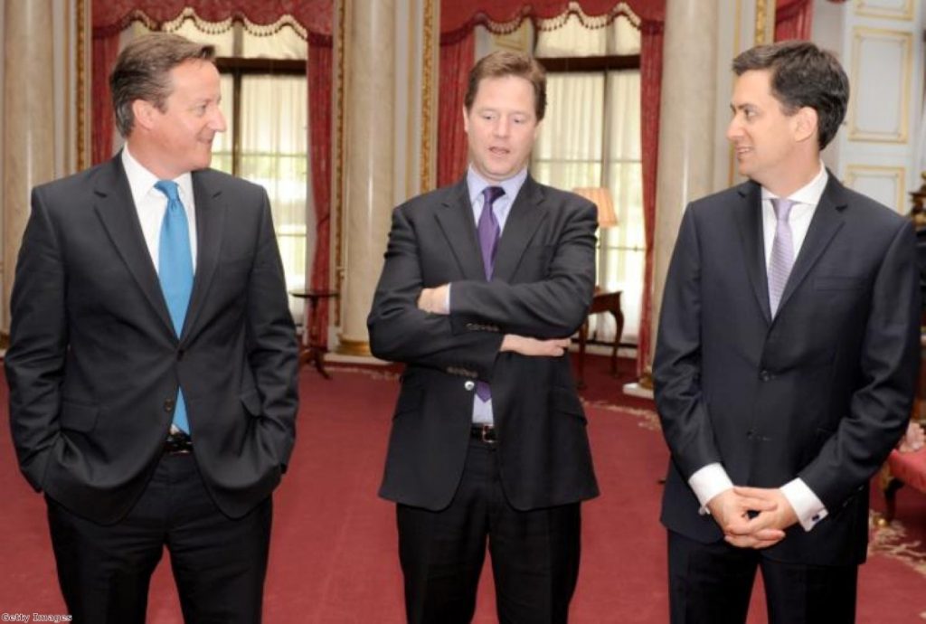 Three amigos? Cameron, Clegg and Miliband fight to save the union