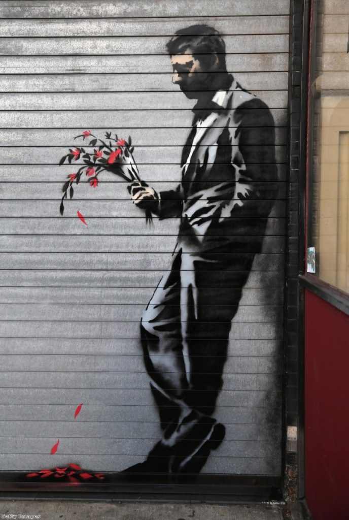 An earlier Banksy work from his month-long 'residency' in New York