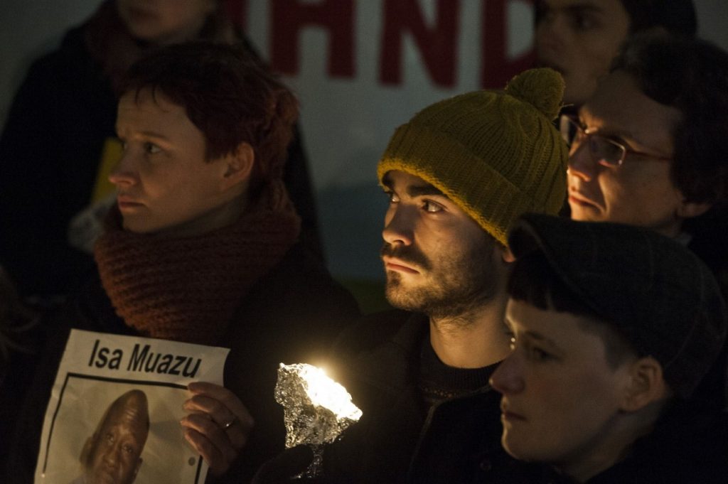 A scene from the protest outside the Home Office yesterday.  © Guy Smallman: http://guy-smallman-photos.photoshelter.com/