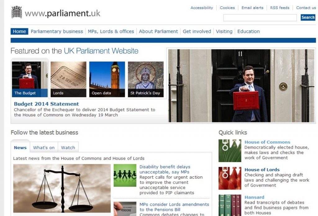 The report noted several weaknesses of parliament's website. A redesign has been held up because of internal infighting
