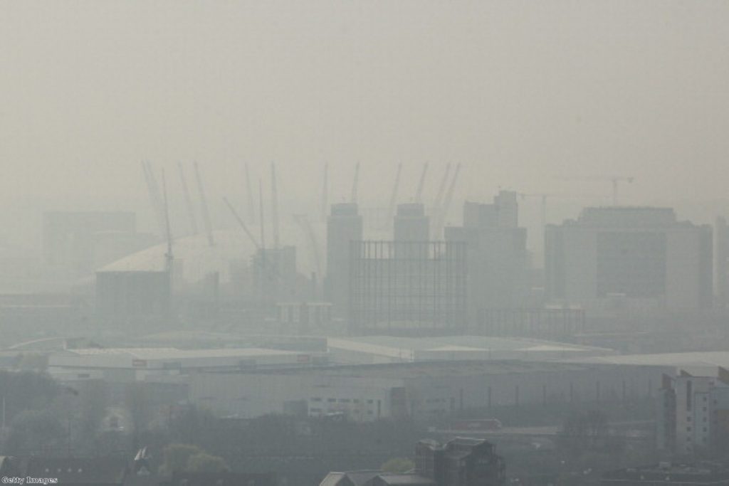 'Saharan smog' settling over London earlier this year.
