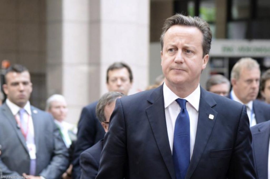 David Cameron at the European Council summit in Brussels