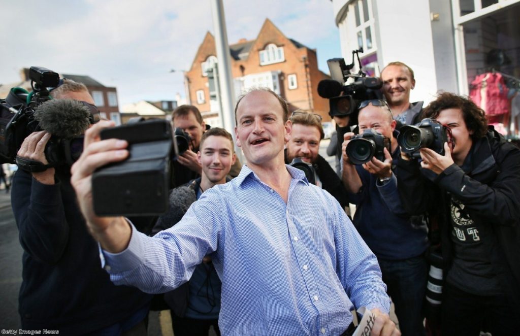 Douglas Carswell on the campaign trail in Clacton. But has Ukip's voice in the immigration debate lowered the tone?