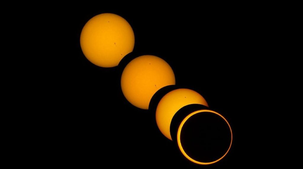 A solar eclipse taken from Apollo 13