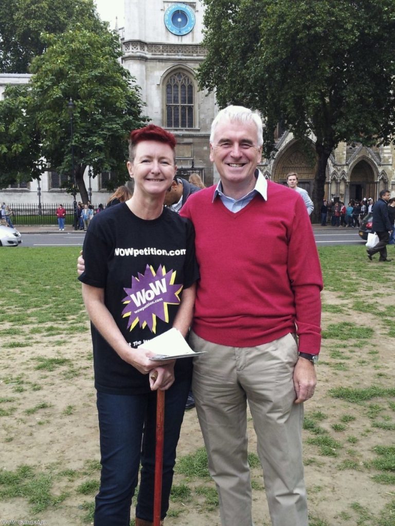 WoW campaigner with Labour MP John McDonnell