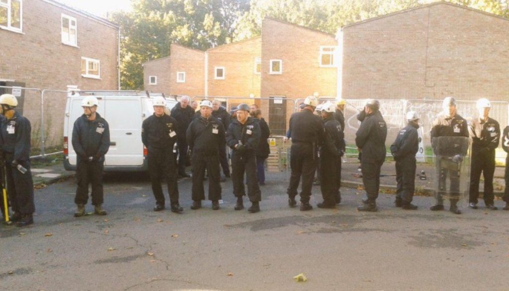 Bailiffs move on to the Sweets Way estate this morning