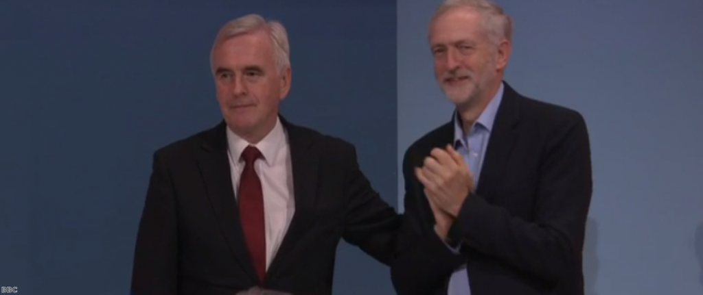 McDonnell with Corbyn at the Labour conference: the men are starting to outline a plan on Brexit 