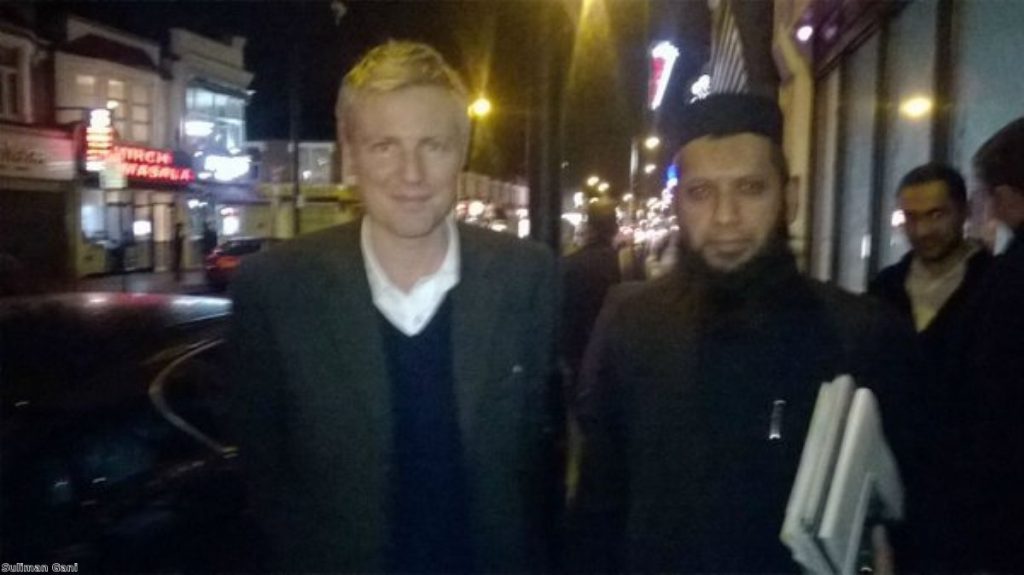 Zac Goldsmith (L) called Suliman Gani (R) 