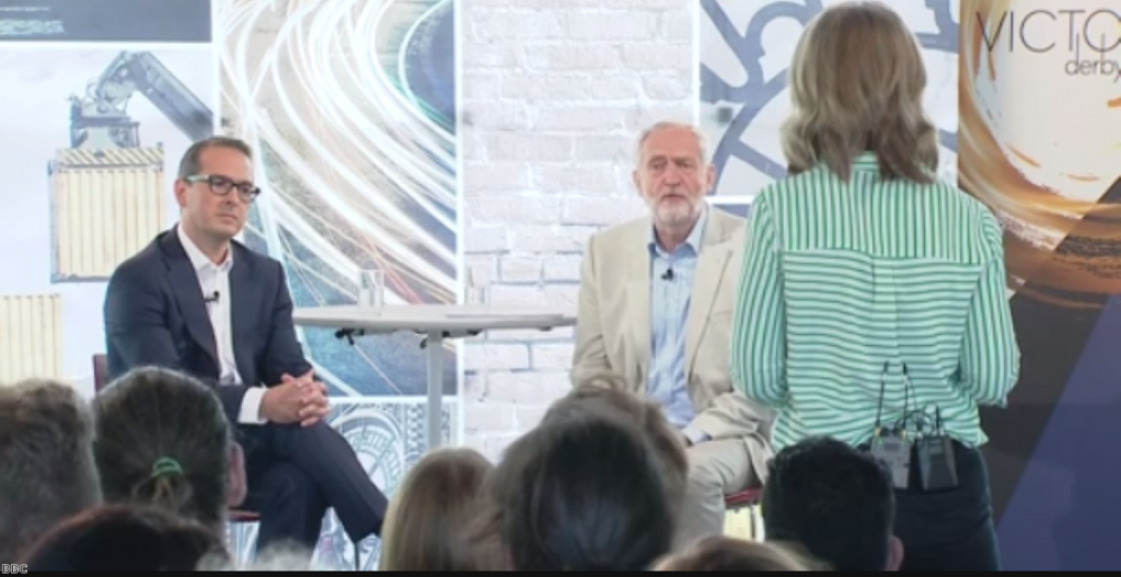 Owen Smith and Jeremy Corbyn clash gently at first televised hustings