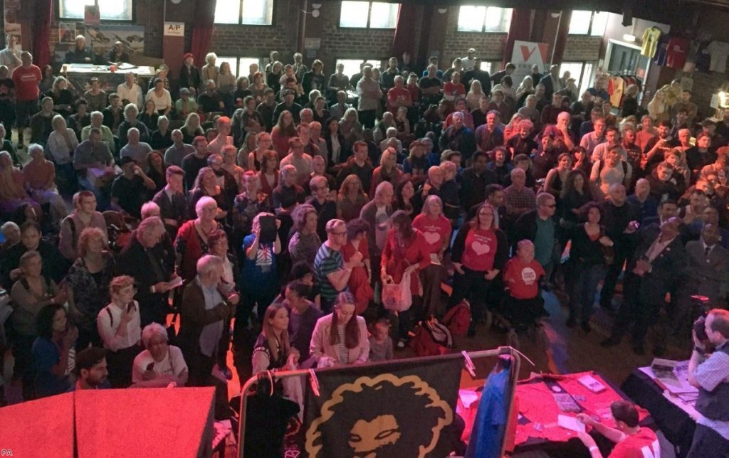 Momentum activists gather at their conference in Liverpool