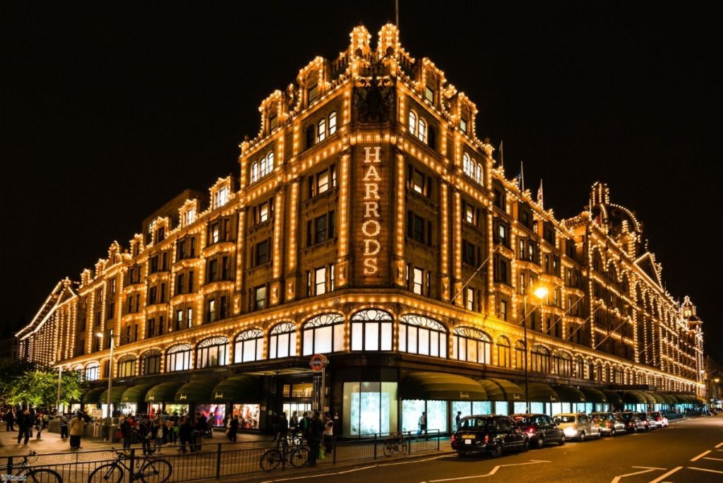 Protesters gathered outside Harrods yesterday over the company