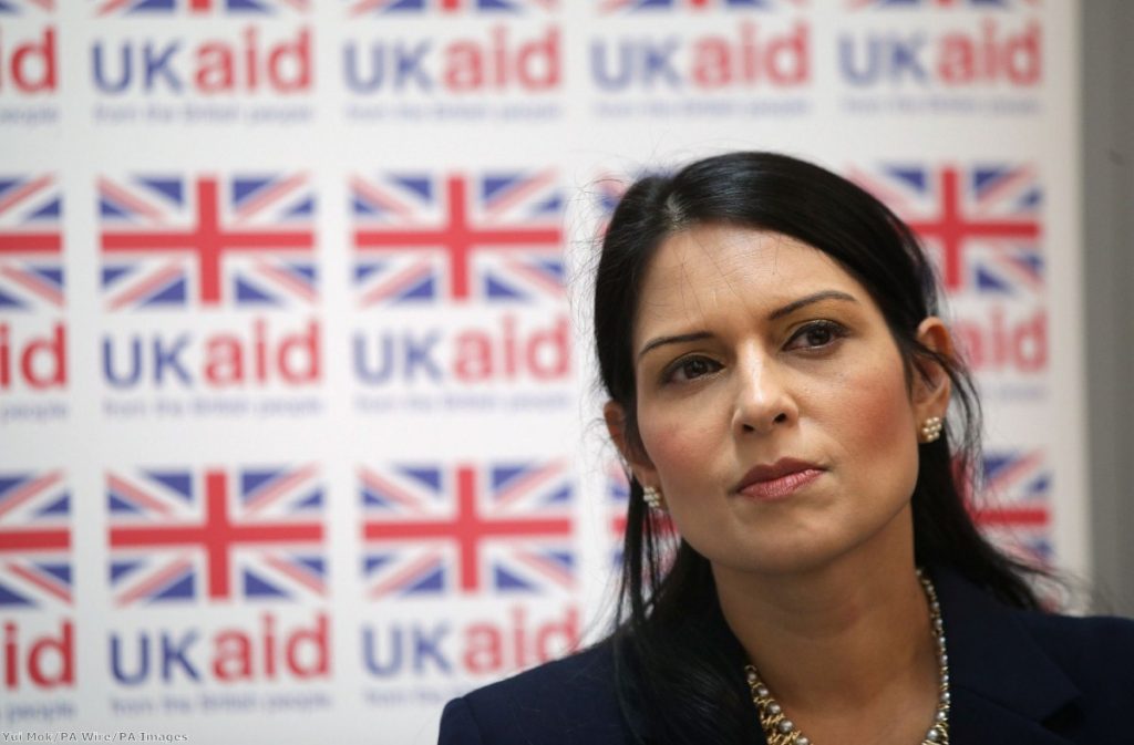 International development secretary Priti Patel sees foreign aid as a way of helping British exporters