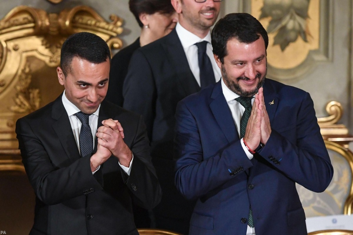 Matteo Salvini and Luigi Di Maio during the swearing-in ceremony for Italy's new government on June 1, 2018. | Copyright: PA