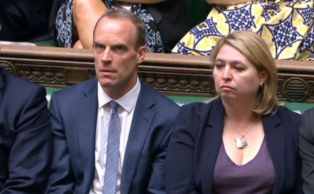 Brexit secretary Dominic Raab during his statement in the Commons unveiling the white paper. Photo: PA.