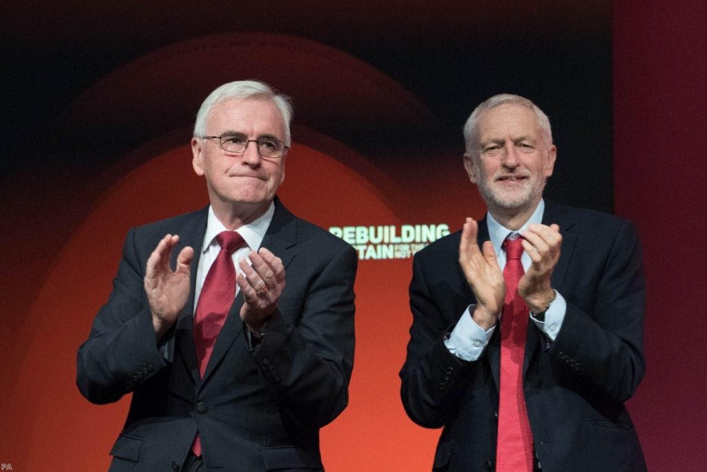 Jeremy Corbyn and John McDonnell at the Labour Party's annual conference | Copyright: PA