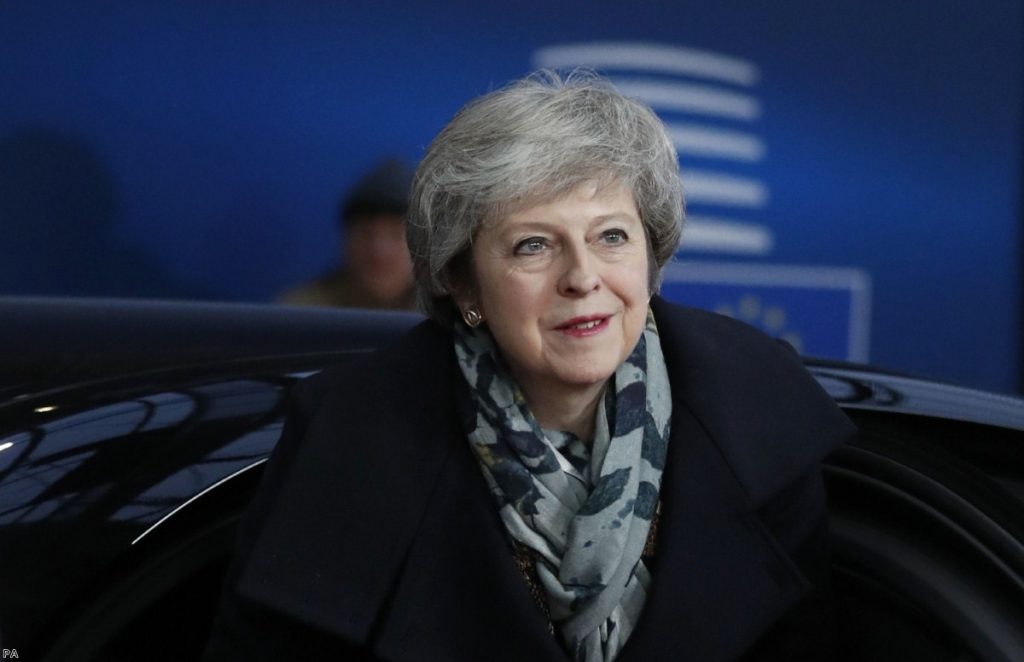 May arrives at the EU summit in Brussels. Leaders knocked back her proposals.