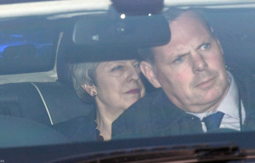May leaves parliament after telling her MPs she will not remain in post for the next phase of Brexit negotiations this evening