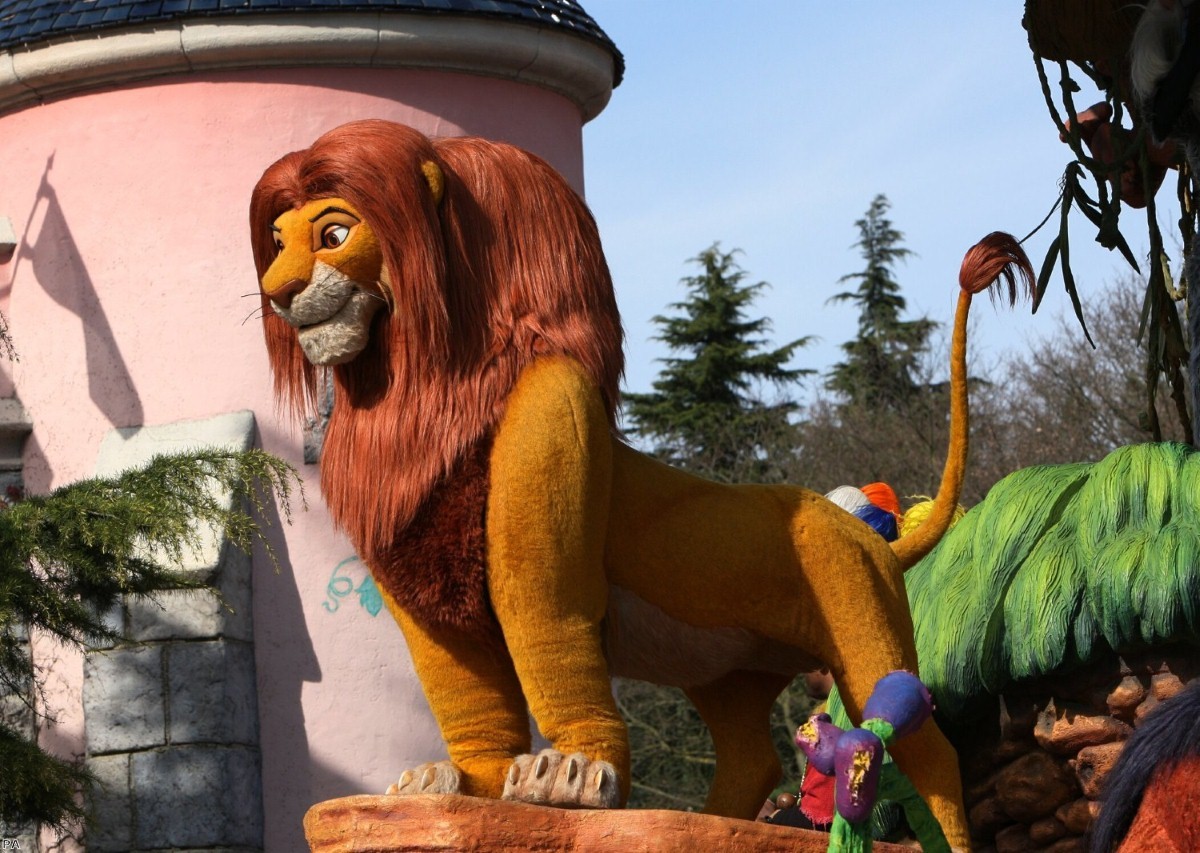 A float with Lion King passes at Disneyland Paris 15th birthday celebration
