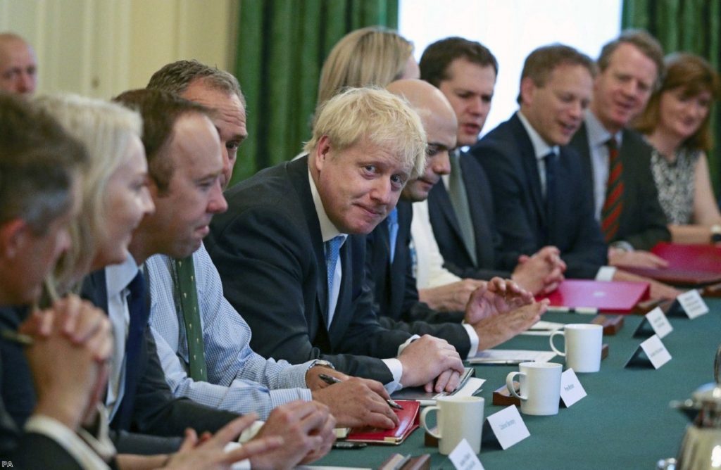 The new Johnson Cabinet as it sat for the first time this morning.