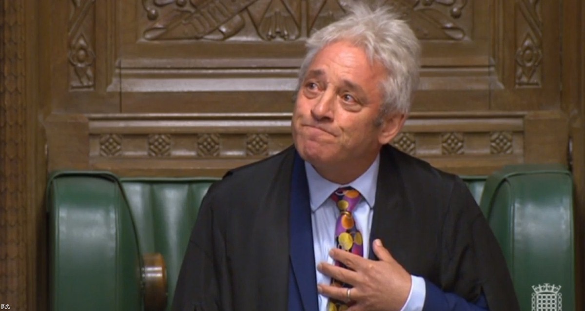 Bercow starts to cry as he thanks his wife and children for their support.