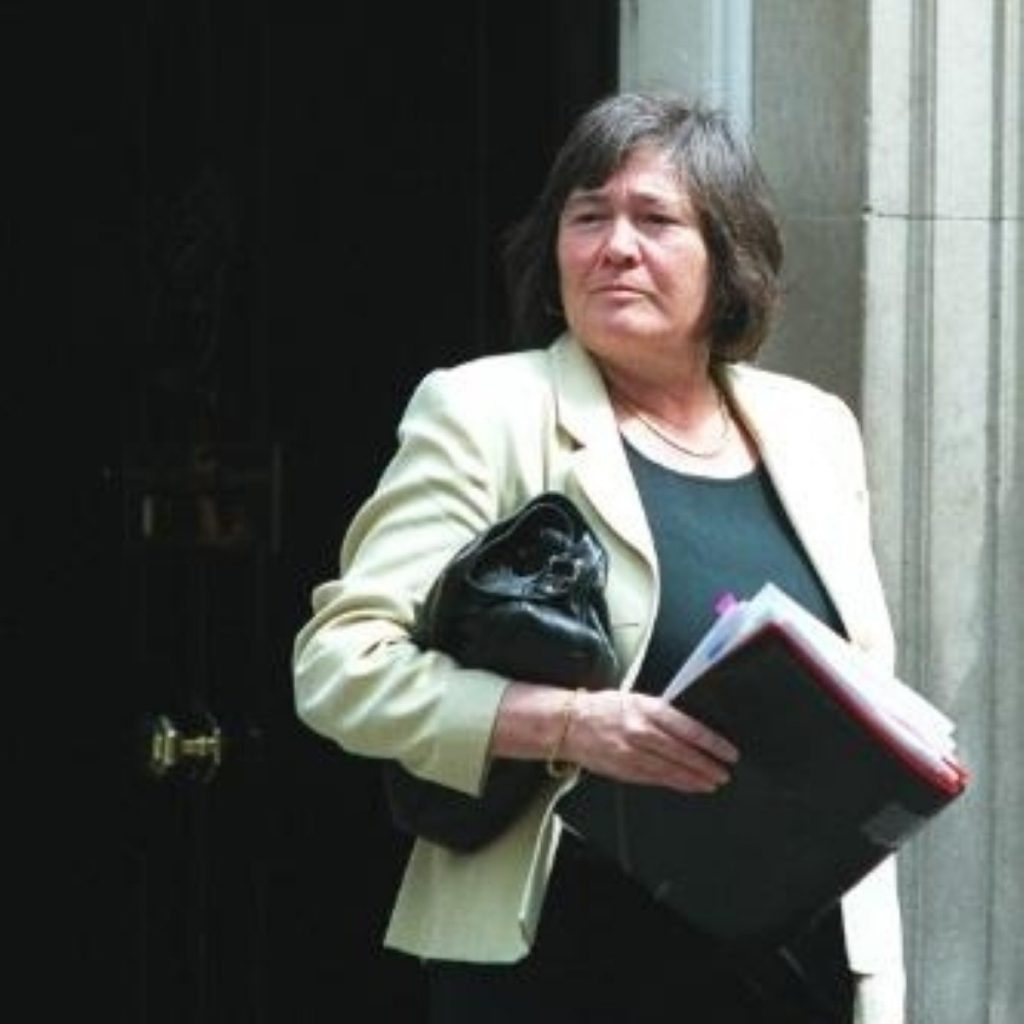 Short emerges from Downing Street. She resigned from Cabinet over the Iraq war.