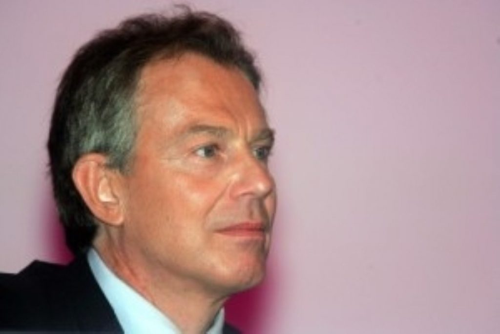 Blair struggled to hide his annoyance during an exchange on Iraq