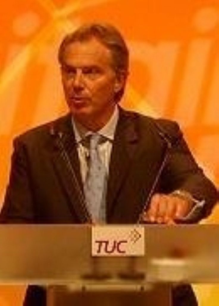 Tony Blair last year at the TUC conference in Brighton