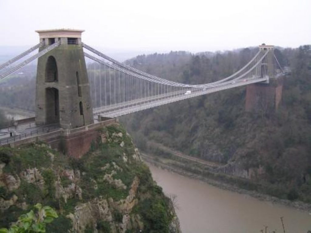 The Clifton Suspension Bridge towers above the Avon Gorge