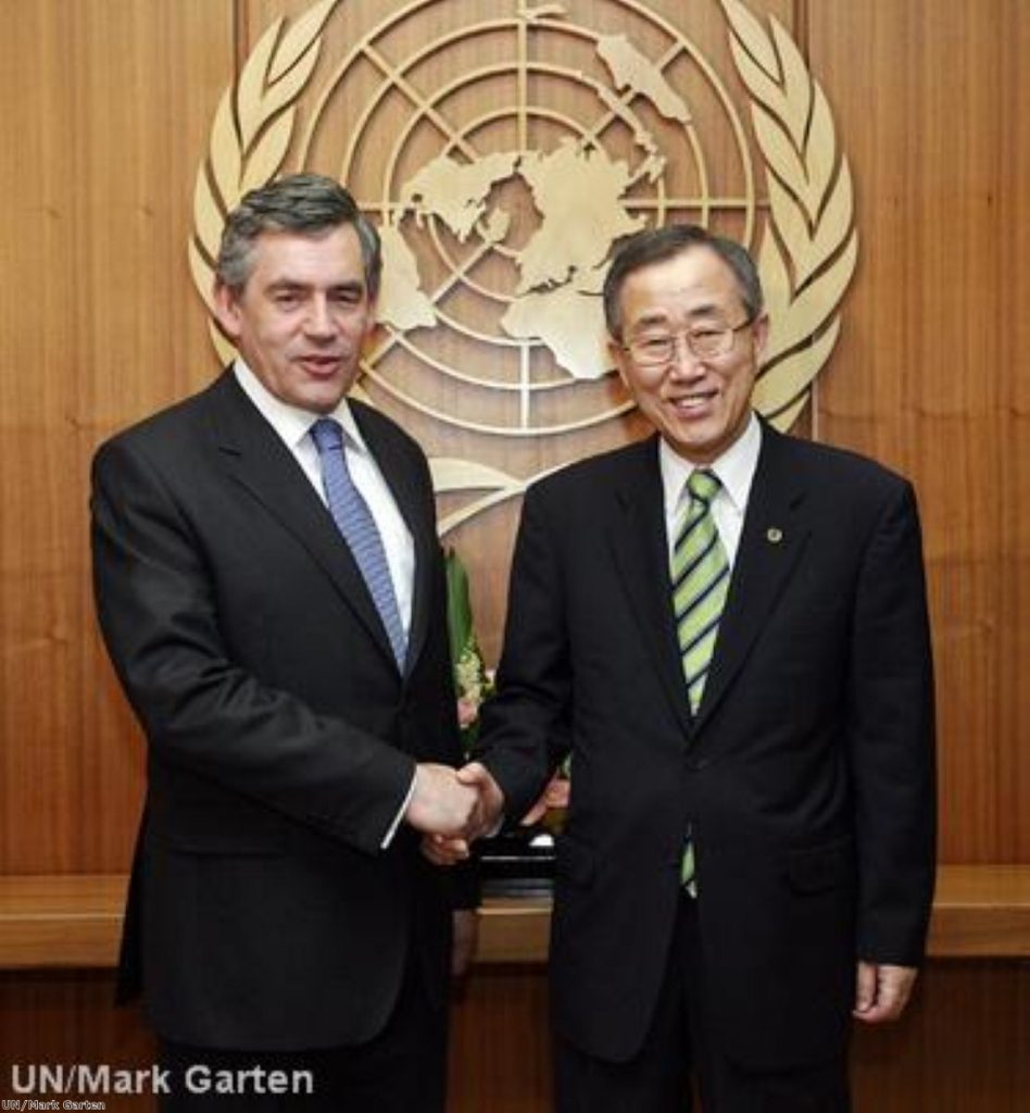 Gordon Brown and Ban Ki-moon issue joint statement condemning abuse of democracy in Zimbabwe