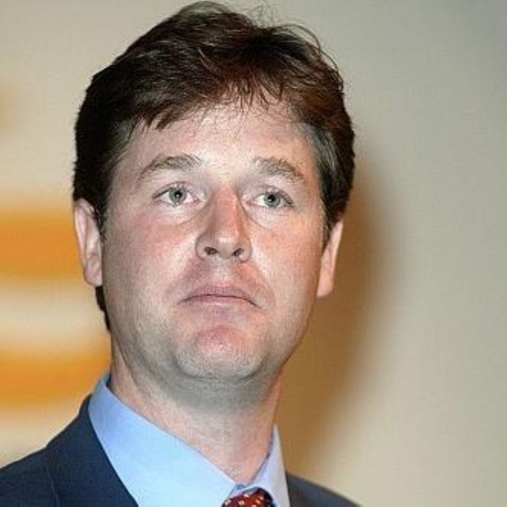 Clegg positions himself as the man to lead the party in a 'bold new direction'.