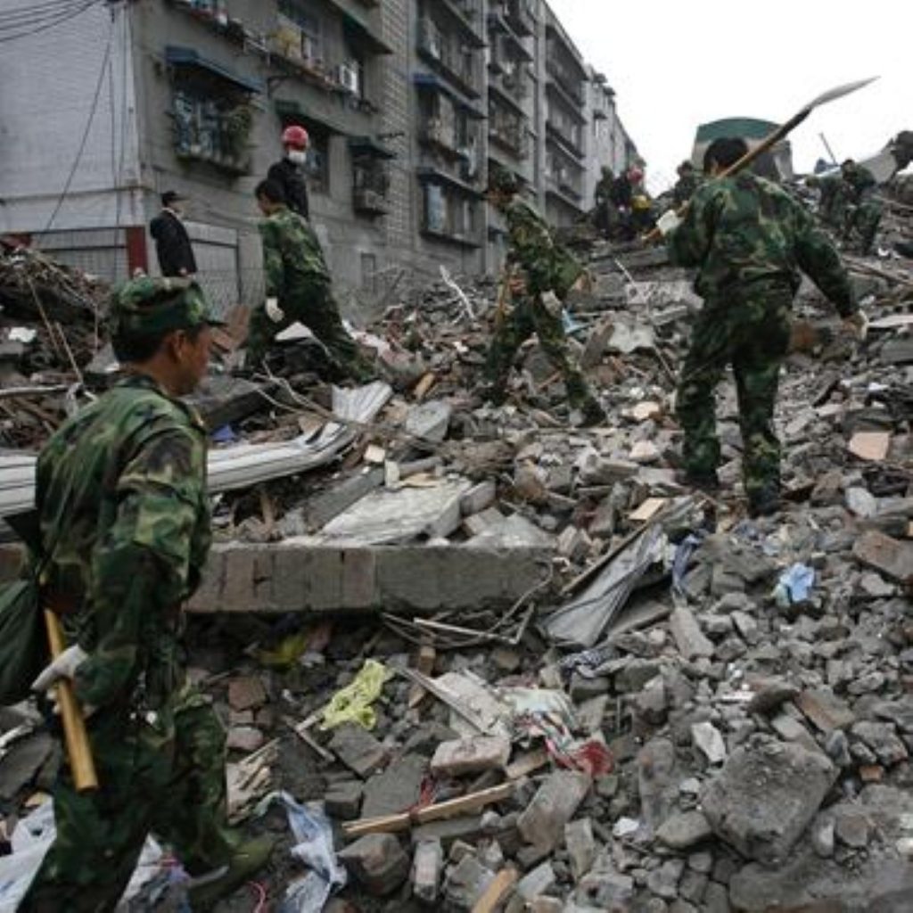 Devastation following the Chinese earthquake