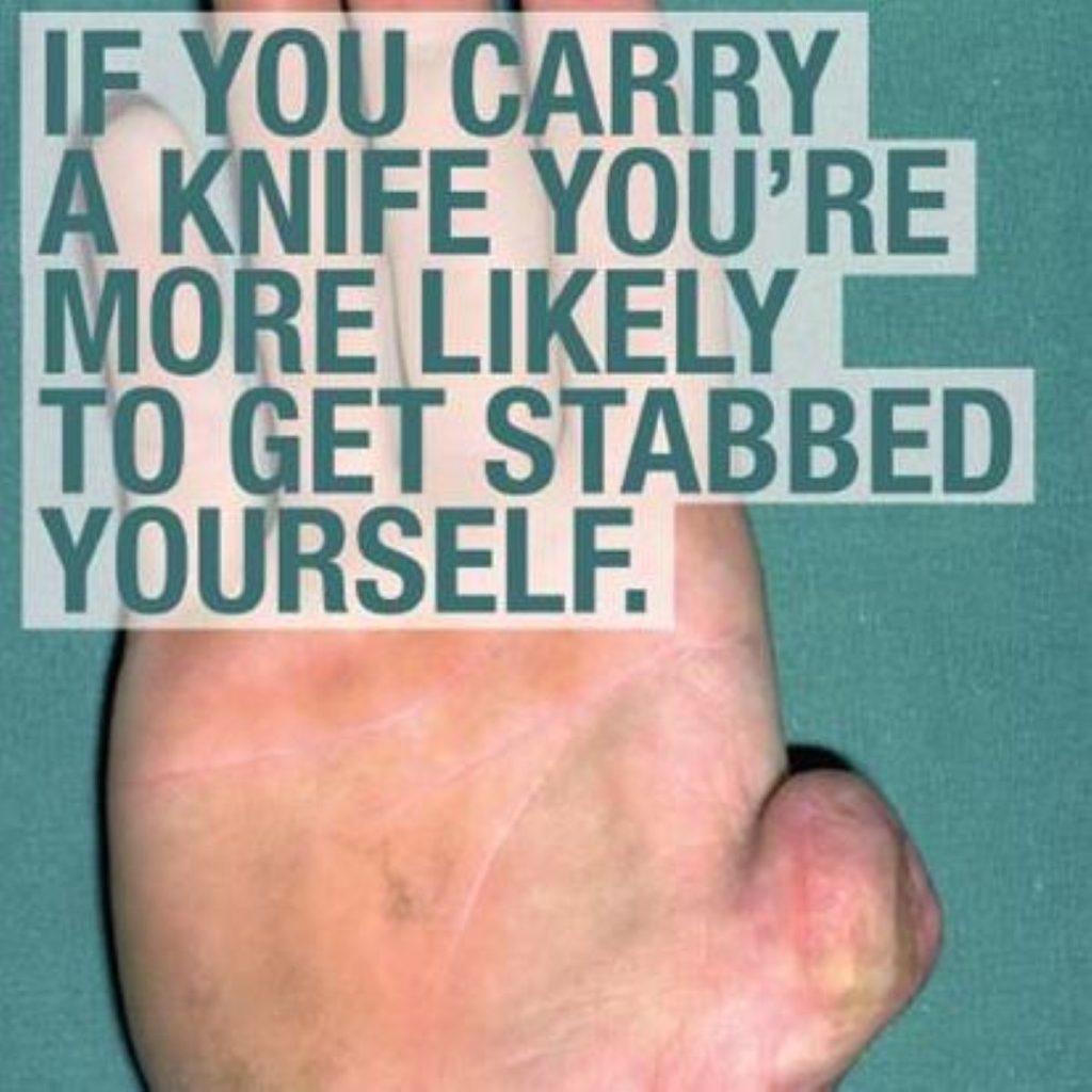 Government launches hard-hitting campaign designed at discouraging young people from carrying knives